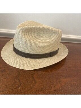 Stetson Rushmore Palm Straw Fedora Hat Size XL 7 5/8